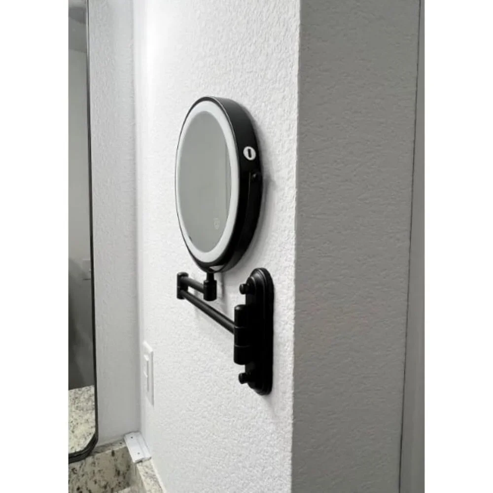 Rechargeable Lighted Wall Mounted Makeup Mirror with 3 Color Lights